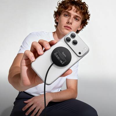 Ασύρματος Φορτιστής Hoco CW63 Pro 25W Qi2.2 Ultra-thin Aluminum Alloy για Κινητά και Ακουστικά με Braided Καλώδιο 1.2m Μαύρος