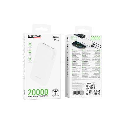 Power Bank Borofone BJ88A Clever 20000mAh 5V/2A με 4 Θύρες 1xUSB-C 2xUSB-A 1xMicroUSB και LED Ένδειξη Μπαταρίας Λευκό
