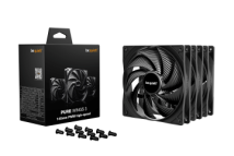BEQUIET FAN PURE WINGS 3 140MM PWM HIGH SPEED TRIPLE-PACK BL138, 1800RPM, 72.2CFM/122.6M3/H, 30.5db, Lifespan 80000h, BLACK, 3YW