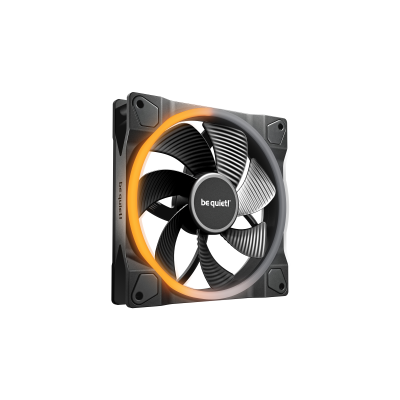 BEQUIET FAN LIGHT WINGS 140MM PWM REVERSE BL134, 1300RPM, 51.4CFM/87.3M3/H, 25.5 dB, Lifespan 60000h, BLACK, 3YW.