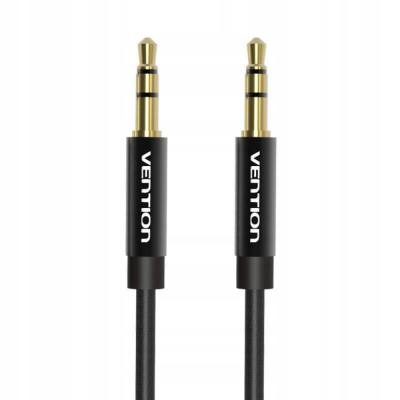VENTION Fabric Braided 3.5mm Male to Male Audio Cable 0.5M Black Metal Type (BAGBD) (VENBAGBD)