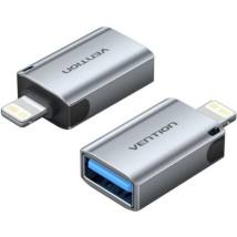 VENTION USB-A Female to Lightning Male OTG Adapter Gray Aluminum Alloy Type (CUCH0) (VENCUCH0)