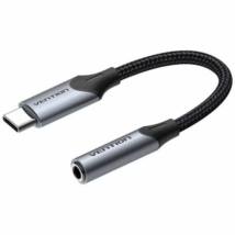 VENTION Cotton Braided USB-C Male to 3.5MM Earphone Jack Adapter 0.1M Gray Aluminum Alloy Type (BGJHA) (VENBGJHA)