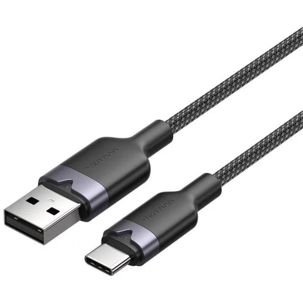 VENTION USB 2.0 A Male to C Male 6A Cable 1M Black Aluminum Alloy Type (CTOBF) (VENCTOBF)