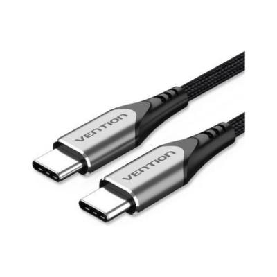 VENTION USB 2.0 C Male to C Male 5A Cable 2M Black Flexible PVC Type (TRWBH) (VENTRWBH)