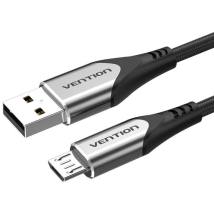 VENTION Cotton Braided USB 2.0 A Male to Micro-B Male 3A Cable 1M Gray Aluminum Alloy Type (COAHF) (VENCOAHF)