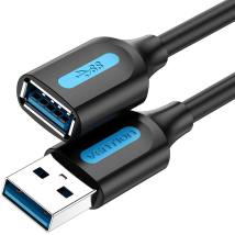 VENTION USB 3.0 A Male to A Female Extension Cable 1.5M black PVC Type (CBHBG) (VENCBHBG)