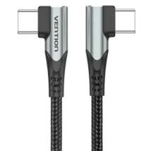 VENTION USB 2.0 C Male to C Male Dual Right Angle 5A Cable 0.5M Gray Aluminum Alloy Type (TANHD) (VENTANHD)