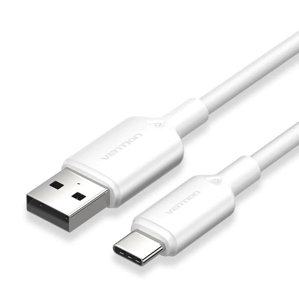 VENTION USB 2.0 A Male to C Male 3A Cable 1.5M White Flexible PVC Type (CWAWG) (VENCWAWG)