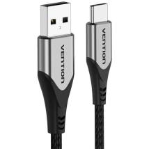 VENTION Cotton Braided USB 2.0 A Male to C Male 3A Cable 1M Gray Aluminum Alloy Type (CODHF) (VENCODHF)