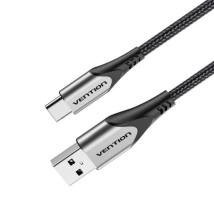 VENTION Cotton Braided USB 2.0 A Male to C Male 3A Cable 1.5M Gray Aluminum Alloy Type (CODHG) (VENCODHG)