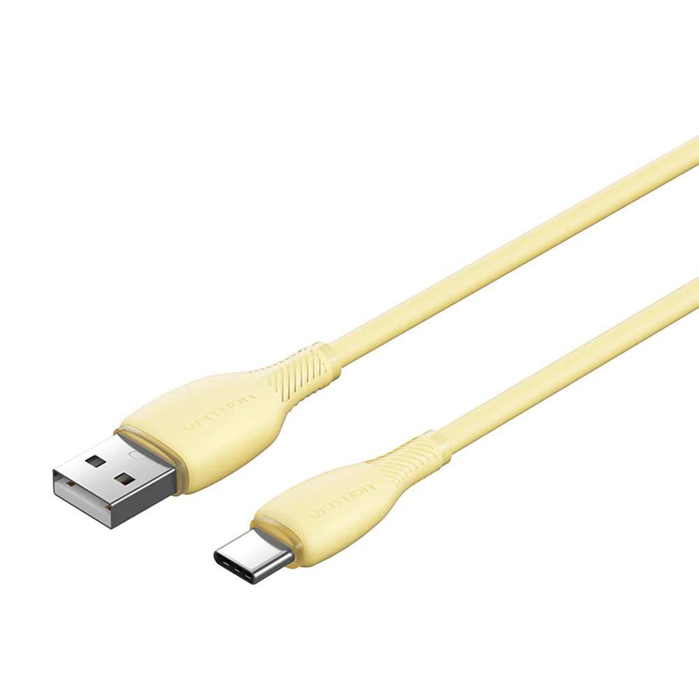 VENTION USB 2.0 A Male to C Male 3A Cable 0.25M Yellow PVC Type (CTWYC) (VENCTWYC)