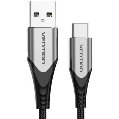 VENTION Cotton Braided USB 2.0 A Male to C Male 3A Cable 3M Gray Aluminum Alloy Type (CODHI) (VENCODHI)