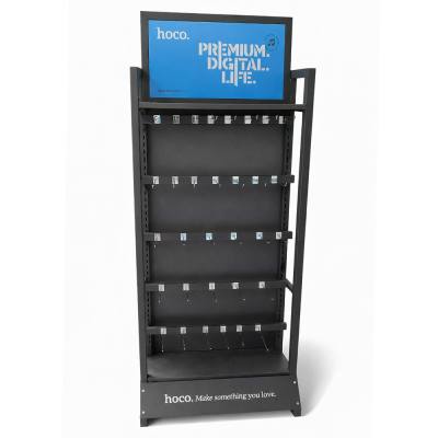 Stand Hoco HN12 S Επιδαπέδιο Σιδερένιο Γκρι (60x30x174 cm)  30 Γάντζων