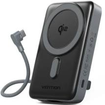 VENTION 10000mAh Magnetic Wireless Power Bank (USB-C + USB-C/USB-C/Wireless) 35W Gray LED Display Type (FKHH0) (VENFKHH0)