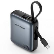 VENTION 10000mAh Mini Power Bank (USB-C + USB-C) with Built-in USB-C Cable 35W Gray (FHEH0) (VENFHEH0)
