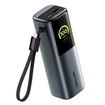 VENTION 20000mAh Power Bank (USB-C + USB-C/USB-C/USB-A) 165W Gray TFT Display Type (FKFH0) (VENFKFH0)