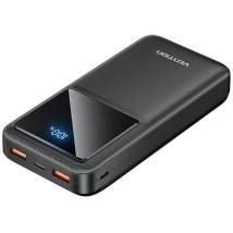 VENTION 20000mAh Power Bank (Micro-USB + USB-C + USB-A + USB-A) 22.5W Black LED Display Type (FHLB0) (VENFHLB0)