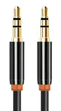 CABLETIME καλώδιο ήχου 3.5mm CT-AV311-P11G, gold plated, 1m, μαύρο