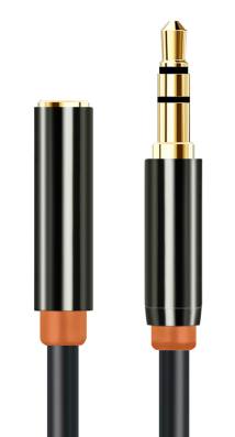 CABLETIME καλώδιο προέκτασης ήχου 3.5mm CT-AV311-P11FG, gold plated, 0.5m, μαύρο