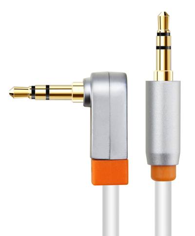 CABLETIME καλώδιο ήχου 3.5mm CT-AV311-P11RG, γωνιακό, gold plated, 3m, λευκό