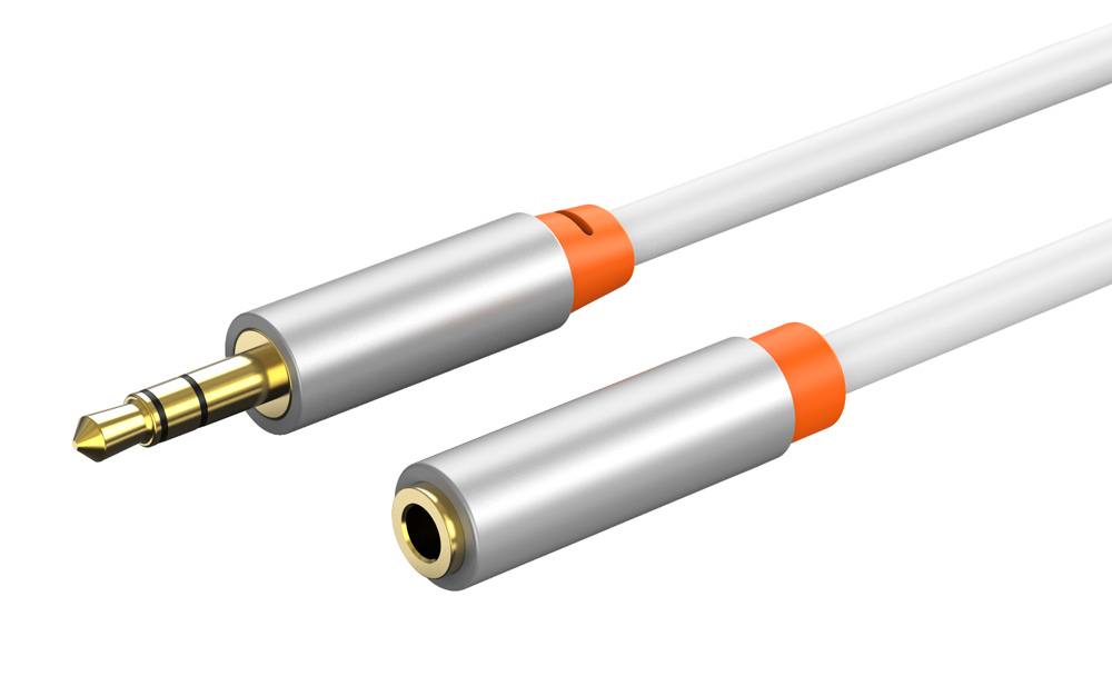 CABLETIME καλώδιο προέκτασης ήχου 3.5mm CT-AV311-P12G, gold plated, 1m, λευκό