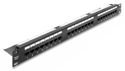 DELOCK patch panel 91087 για rack 19", 1U, 24 θυρών, CAT 6 UTP, με LED, μαύρο