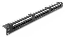 DELOCK patch panel 91087 για rack 19", 1U, 24 θυρών, CAT 6 UTP, με LED, μαύρο