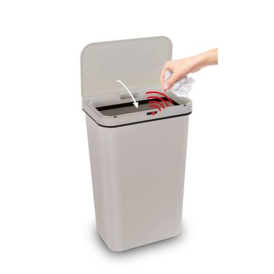 Κάδος Απορριμμάτων Πλαστικός με Φωτοκύτταρο 50lt SENSOR Lamart LT8109 Cream