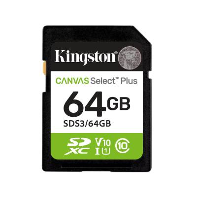Κάρτα Μνήμης Kingston Canvas Select Plus+ SDXC 64GB Class 10 έως 150MB/s SDS3/64GB