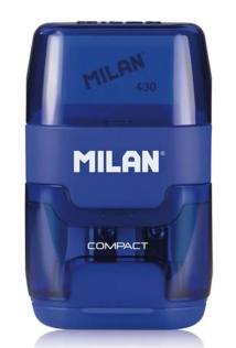 MILAN ξύστρα μολυβιών με κάδο & γόμα 1204703116, μπλε