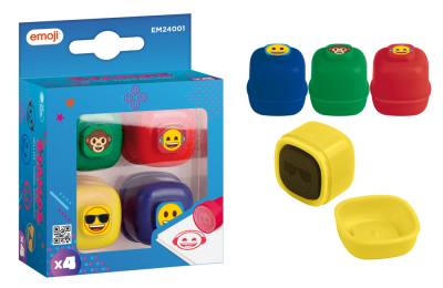 EMOJI παιδικές σφραγίδες EM24001, 4x σχέδια/χρώματα