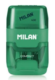 MILAN ξύστρα μολυβιών με κάδο & γόμα 1204703116, πράσινη