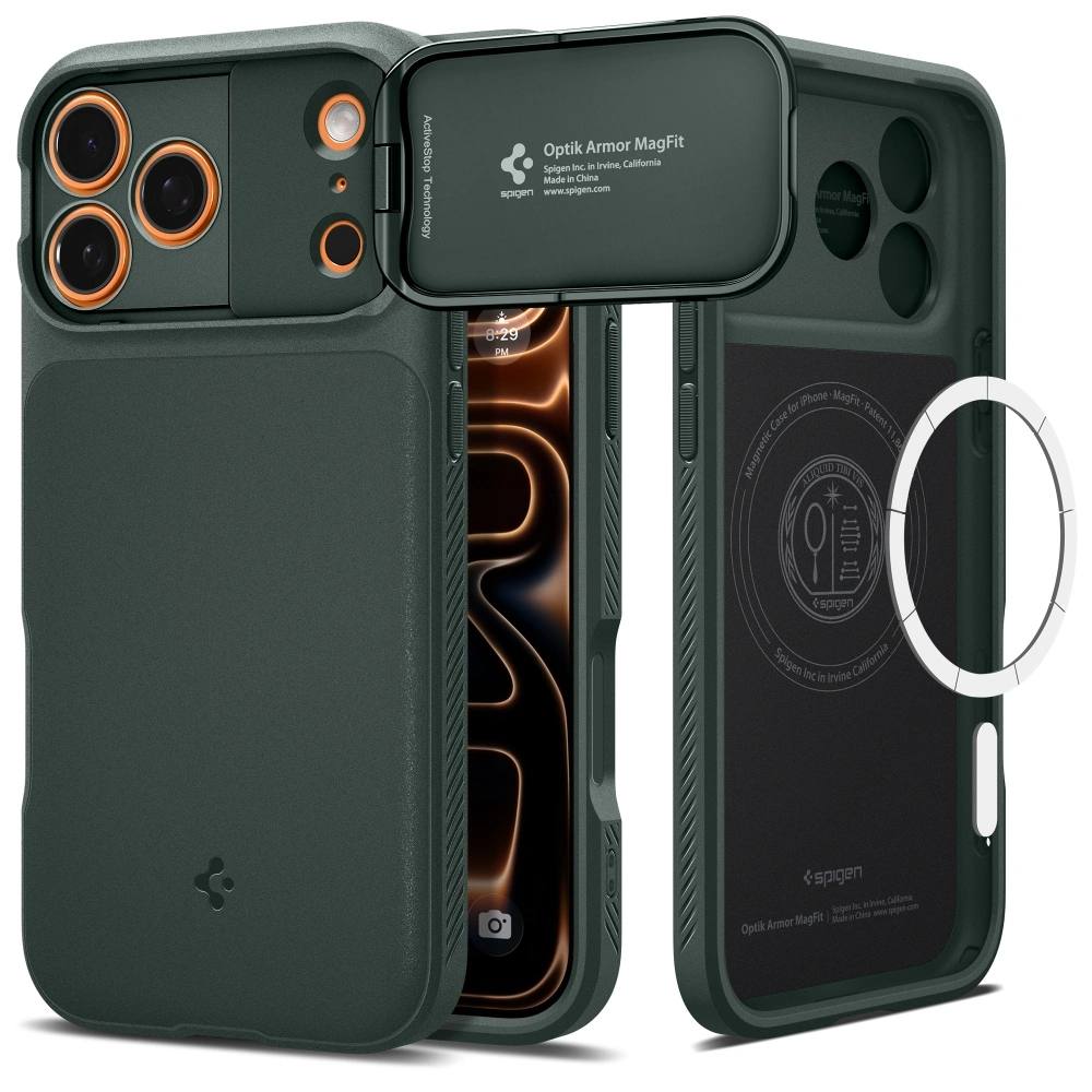 Θήκη Spigen Optik Armor Magsafe για Apple iPhone 17 Pro Max Πράσινη