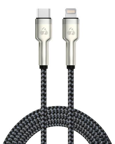 POWERTECH καλώδιο Lightning σε USB-C PTR-0200, PD 27W, 480Mbps, 1m, μαύρο/γκρι