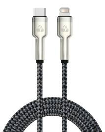 POWERTECH καλώδιο Lightning σε USB-C PTR-0200, PD 27W, 480Mbps, 1m, μαύρο/γκρι