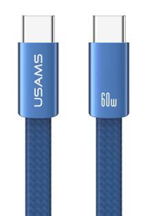 USAMS καλώδιο USB-C SJ783, 60W, 480Mbps, flat, 1.2m, μπλε