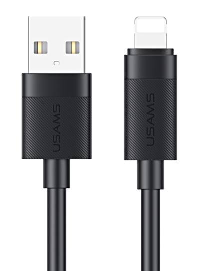USAMS καλώδιο Lightning σε USB SJ778, 2.4A, 480Mbps, 1m, μαύρο