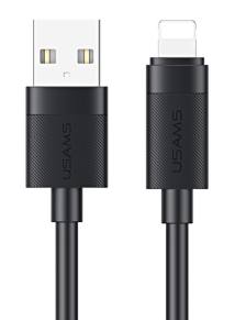USAMS καλώδιο Lightning σε USB SJ778, 2.4A, 480Mbps, 1m, μαύρο