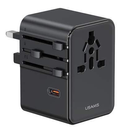 USAMS φορτιστής/αντάπτορας πρίζας CC310, 2x USB & 3x USB-C, universal, 70W, μαύρος