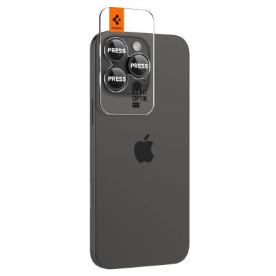 Προστασία Κάμερας Spigen Optik Pro Ez Fit Glass για Apple iPhone 16 Pro 16 Pro Max 17 Pro 17 Pro Max Μαύρο 2 Τεμαχίων