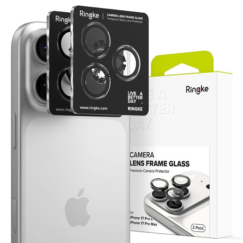 Προστασία Κάμερας με Πλαίσιο Ringke για Apple iPhone 17 Pro 17 Pro Max Μαύρο 2 Τεμαχίων