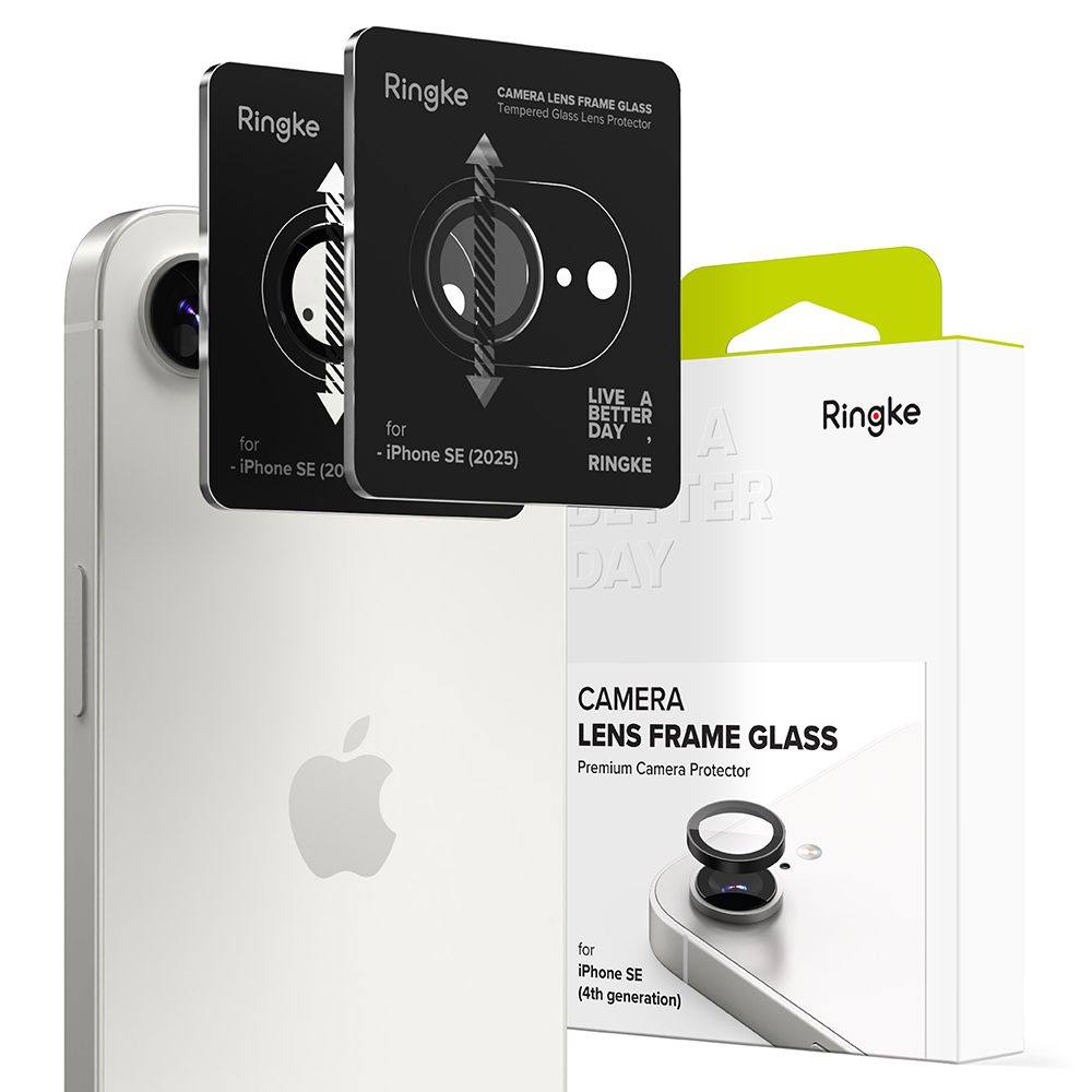 Προστασία Κάμερας με Πλαίσιο Ringke για Apple iPhone 16e 17e Black 2 Τεμαχίων