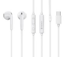 CELEBRAT earphones με μικρόφωνο G39, USB-C σύνδεση, 14mm, 1.2m, λευκά