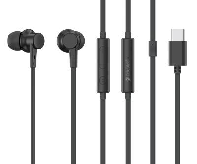 CELEBRAT earphones με μικρόφωνο G40, USB-C σύνδεση, 10mm, 1.2m, μαύρα