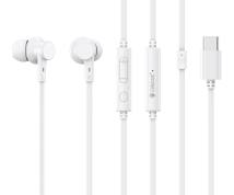 CELEBRAT earphones με μικρόφωνο G40, USB-C σύνδεση, 10mm, 1.2m, λευκά