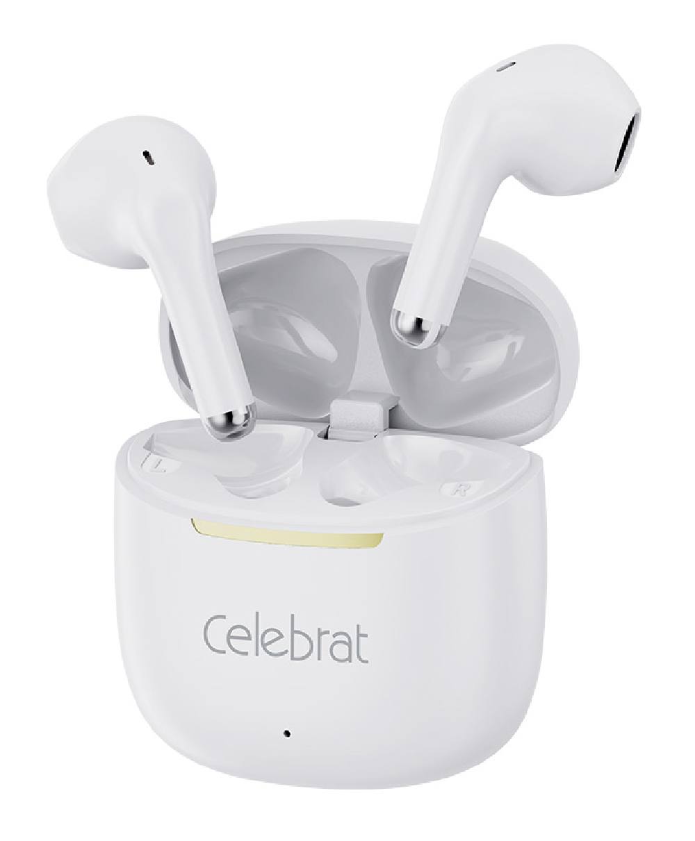 CELEBRAT earphones με θήκη φόρτισης W79, True Wireless, 13mm, 30/300mAh, λευκά