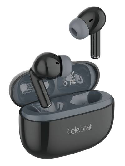 CELEBRAT earphones με θήκη φόρτισης W73, True Wireless, 13mm, 33/380mAh, μαύρα