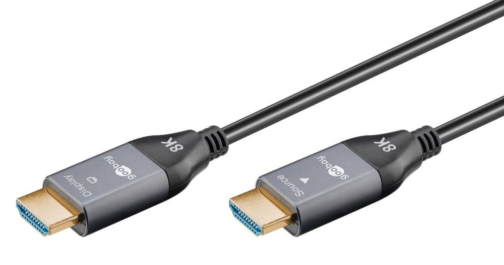 GOOBAY καλώδιο HDMI 2.1 76278 με Ethernet, AOC, 8K/60Hz, 48 Gbps, 50m, μαύρο