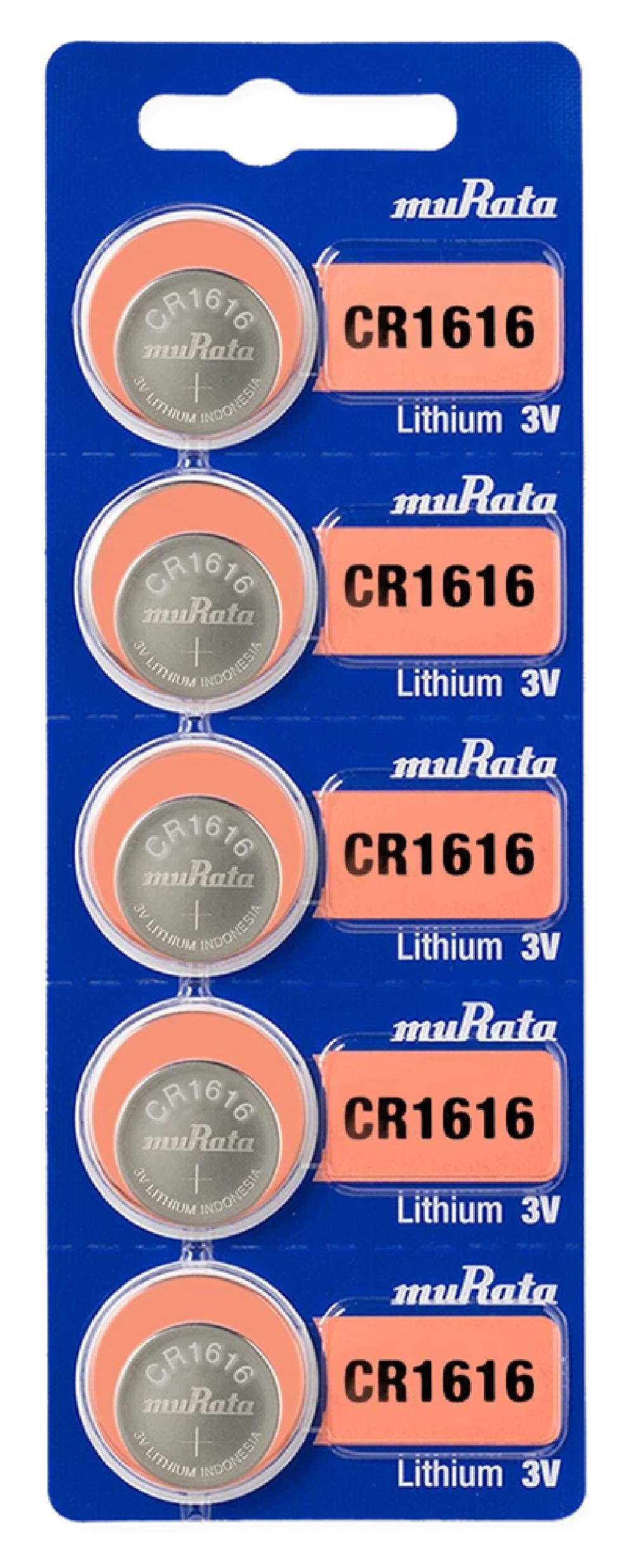 MURATA μπαταρίες λιθίου CR1616, 3V, 5τμχ